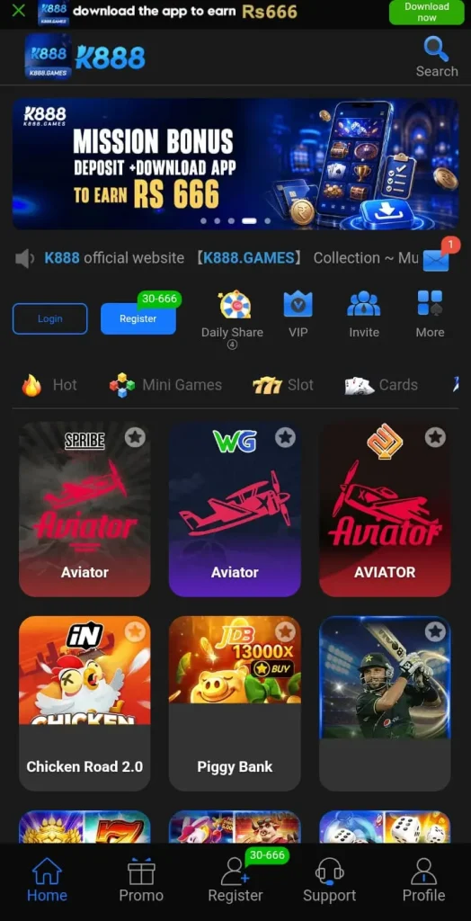 K888 Game interface screenshot image.